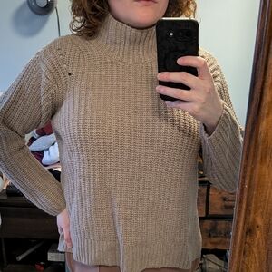 Lord & Taylor Taupe Turtleneck Sweater